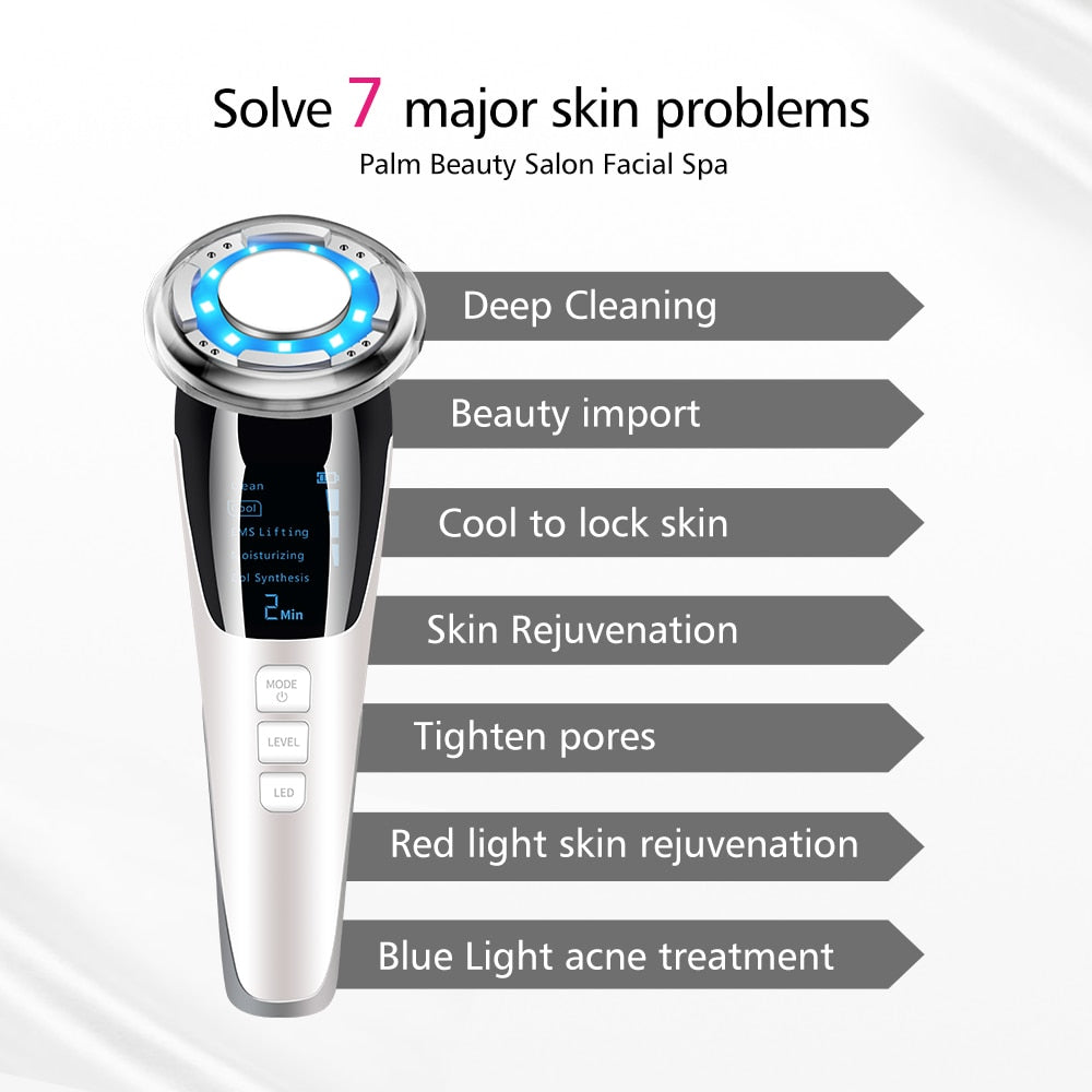 7in1 Radio Mesotherapy Lifting. Face Skin Wrinkle Remover.