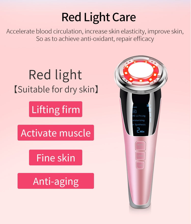 7in1 Radio Mesotherapy Lifting. Face Skin Wrinkle Remover.